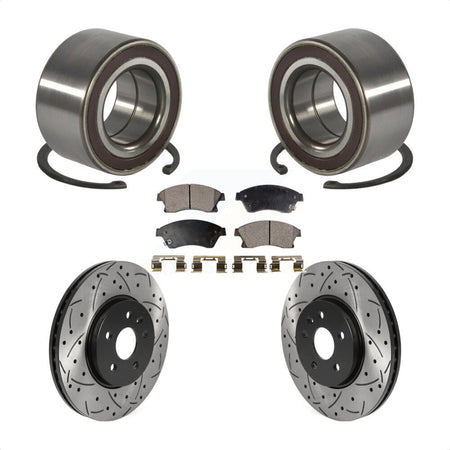 Front Wheel Bearing Coat Drill Slot Brake Rotor Pads Kit For 2013-2014 Chevrolet Sonic RS KBB-115509