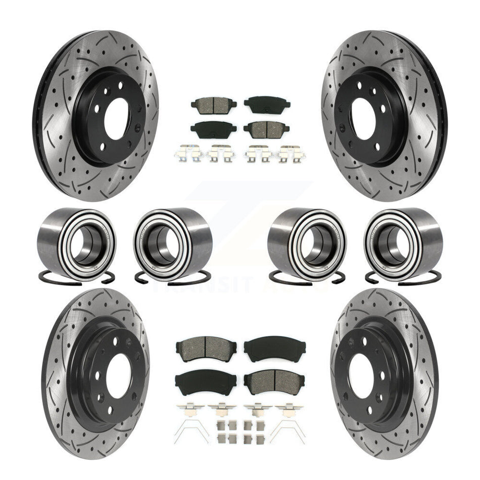 Front Rear Bearing Coated Brake Rotor Pads Kit (10Pc) For Ford Fusion Lincoln MKZ Mercury KBB-115591