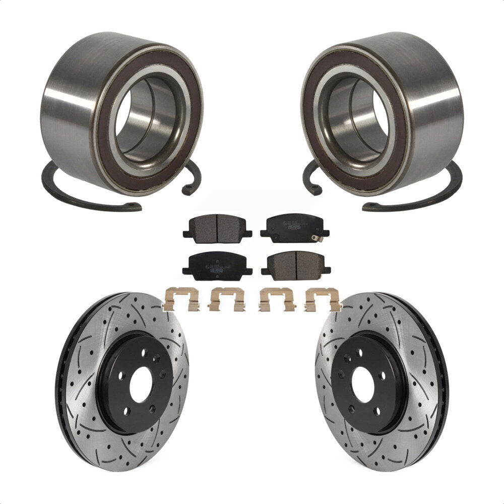 Front Wheel Bearing Coated Drill Slot Brake Rotor Pad Kit For Buick Encore Chevrolet Trax KBB-115661