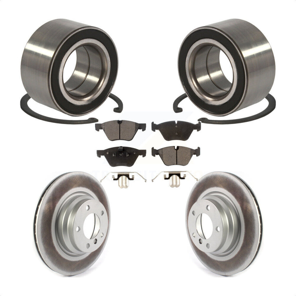 Front Wheel Bearing With Coated Disc Brake Rotors And Semi-Metallic Pads Kit For 2006 BMW 330xi KBB-115686