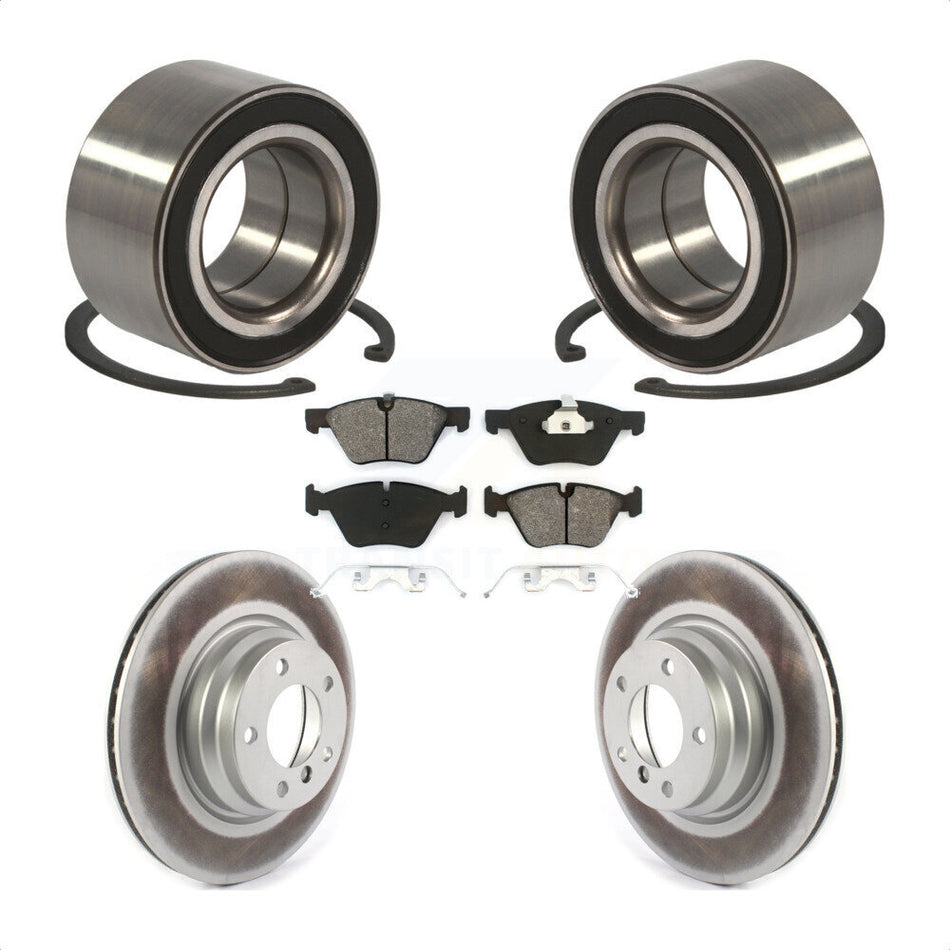 Front Wheel Bearing With Coated Disc Brake Rotors And Semi-Metallic Pads Kit For 2006 BMW 330xi KBB-115690
