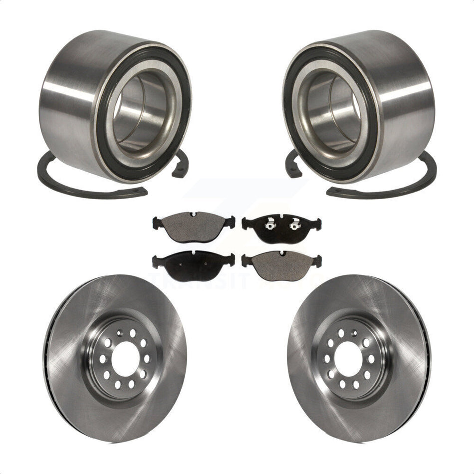 Front Wheel Bearing With Disc Brake Rotors And Ceramic Pads Kit For 2006 Audi TT Quattro 3.2L KBB-115702