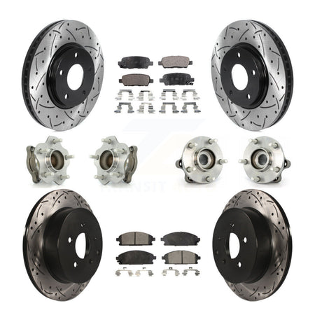 Front Rear Hub Bearing Coated Disc Brake Rotor Pads Kit (10Pc) For 2004-2009 Nissan Quest KBB-115720