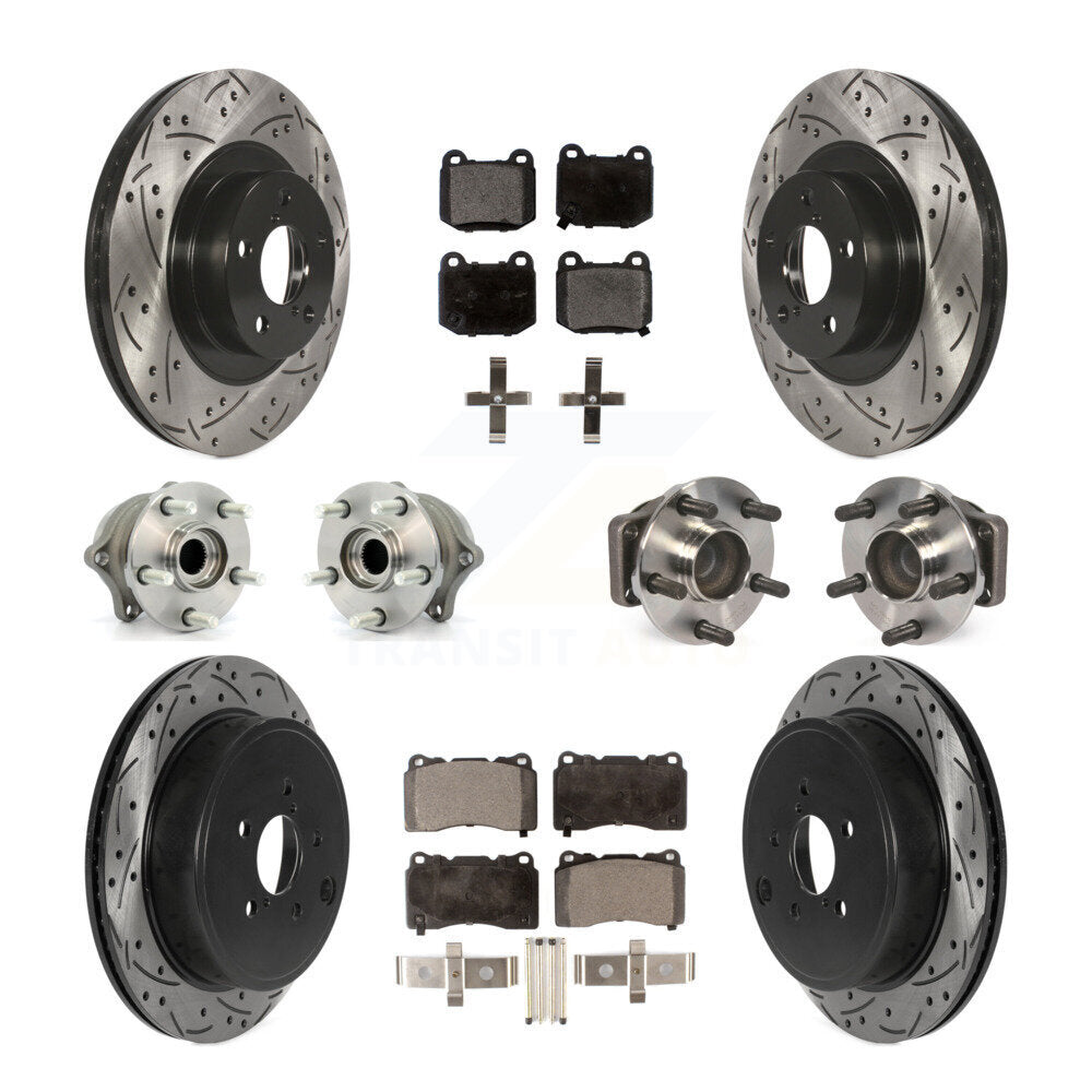 Front Rear Hub Bearing Coat Brake Rotor Pads Kit (10Pc) For Toyota 86 TRD Special Edition KBB-115732