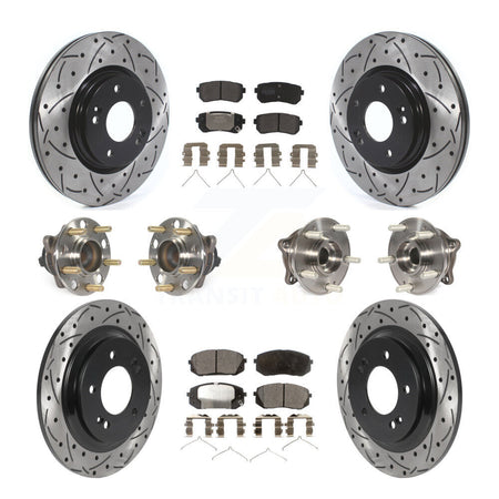 Front Rear Hub Bearing Assembly Coated Disc Brake Rotor And Pad Kit (10Pc) For Kia Optima KBB-115753