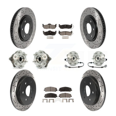 Front Rear Hub Bearings Coated Disc Brake Rotors And Pads Kit (10Pc) For Nissan Armada KBB-115769