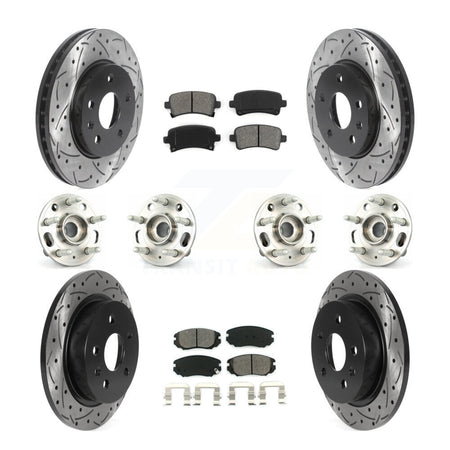 Front Rear Hub Bearing Coated Brake Rotor And Pad Kit (10Pc) For Chevrolet Malibu Limited KBB-115878