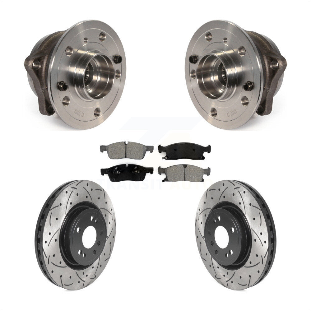 Front Hub Bearing Drilled Slot Brake Rotor & Pad Kit For Mercedes-Benz ML350 GLE350 ML250 KBB-115913