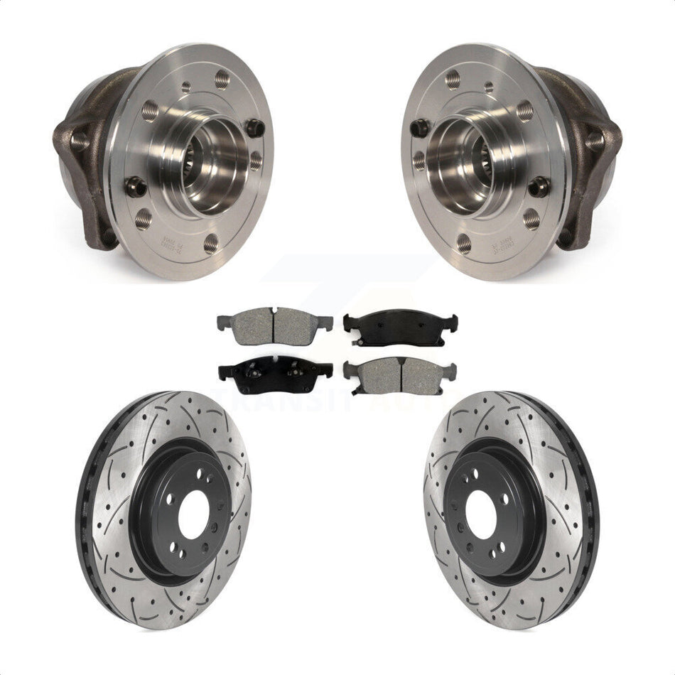 Front Hub Bearing Drilled Slot Brake Rotor & Pad Kit For Mercedes-Benz ML350 GLE350 ML250 KBB-115913