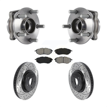 Front Hub Bearing Assembly Coated Drill Slot Brake Rotor Pad Kit For Subaru Forester 2.0L KBB-115917