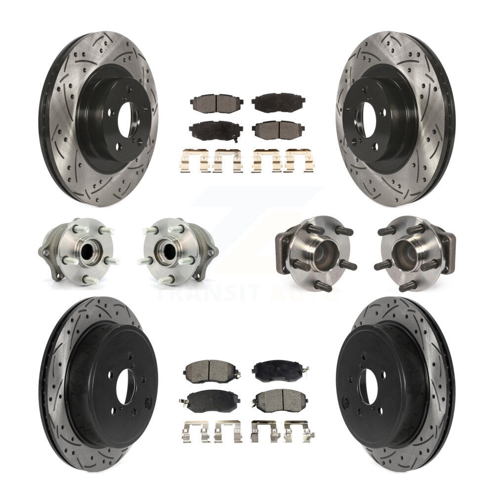 Front Rear Hub Bearing Coated Disc Brake Rotor & Pads Kit (10Pc) For Toyota 86 Subaru BRZ KBB-115954