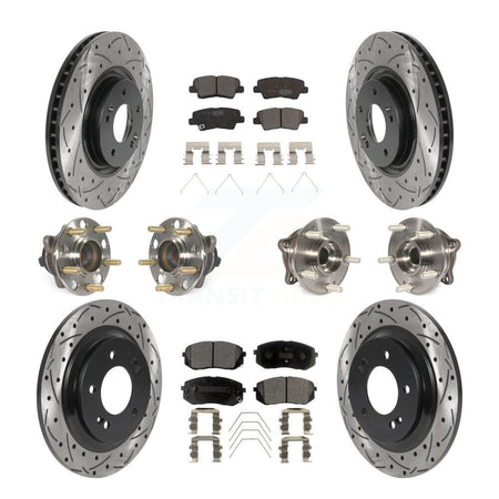 Front Rear Hub Bearing Coated Disc Brake Rotor And Ceramic Pads Kit (10Pc) For Kia Optima KBB-115973