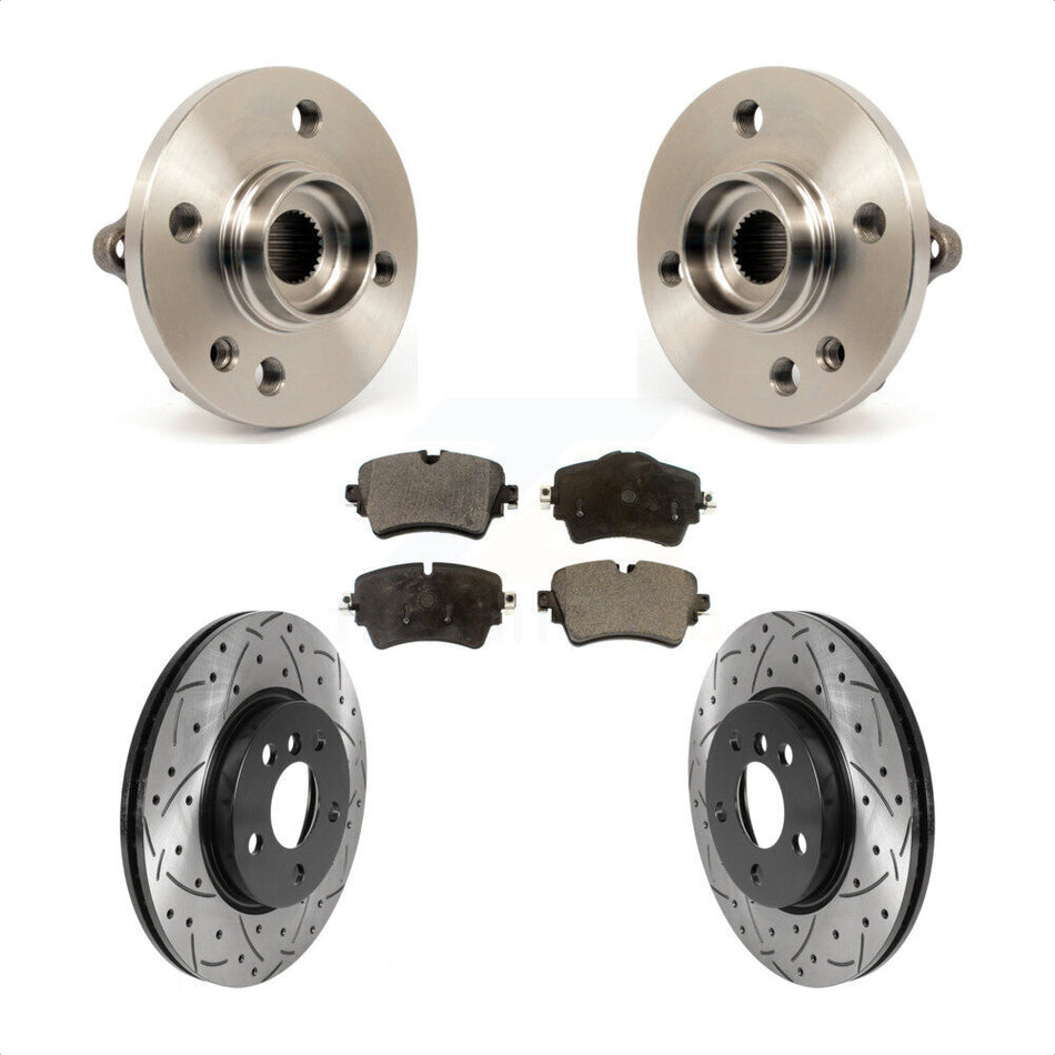 Front Hub Bearing Assembly Coat Drill Slot Brake Rotor Pads Kit For 2015 Mini Cooper 1.6L KBB-116020
