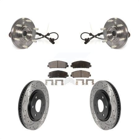 Front Hub Bearing Assembly Coated Drill Slot Brake Rotor Pads Kit For Nissan TITAN Armada KBB-116041