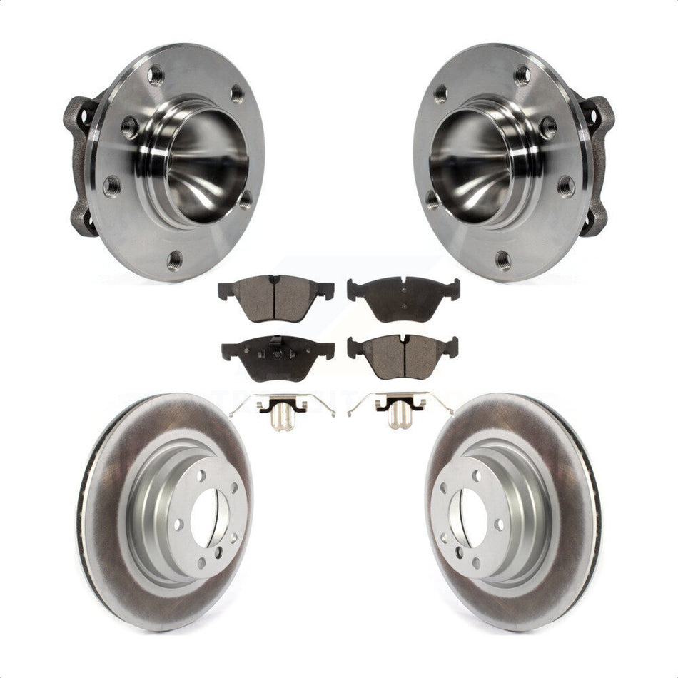 Front Hub Bearing Assembly With Coated Disc Brake Rotors And Semi-Metallic Pads Kit For 2006 BMW 330i KBB-116073