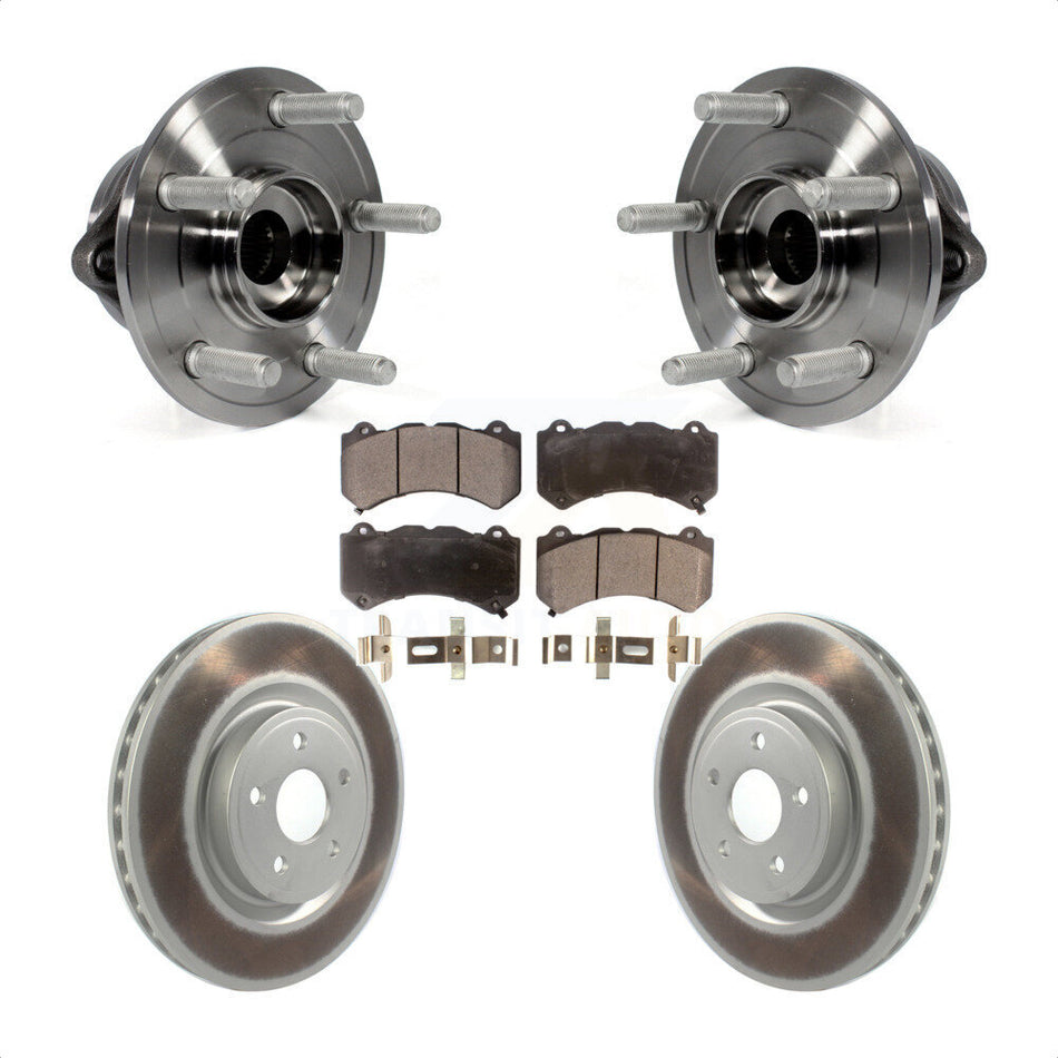 Front Hub Bearing Assembly With Coated Disc Brake Rotors And Semi-Metallic Pads Kit For Jeep Grand Cherokee Dodge Durango KBB-116074