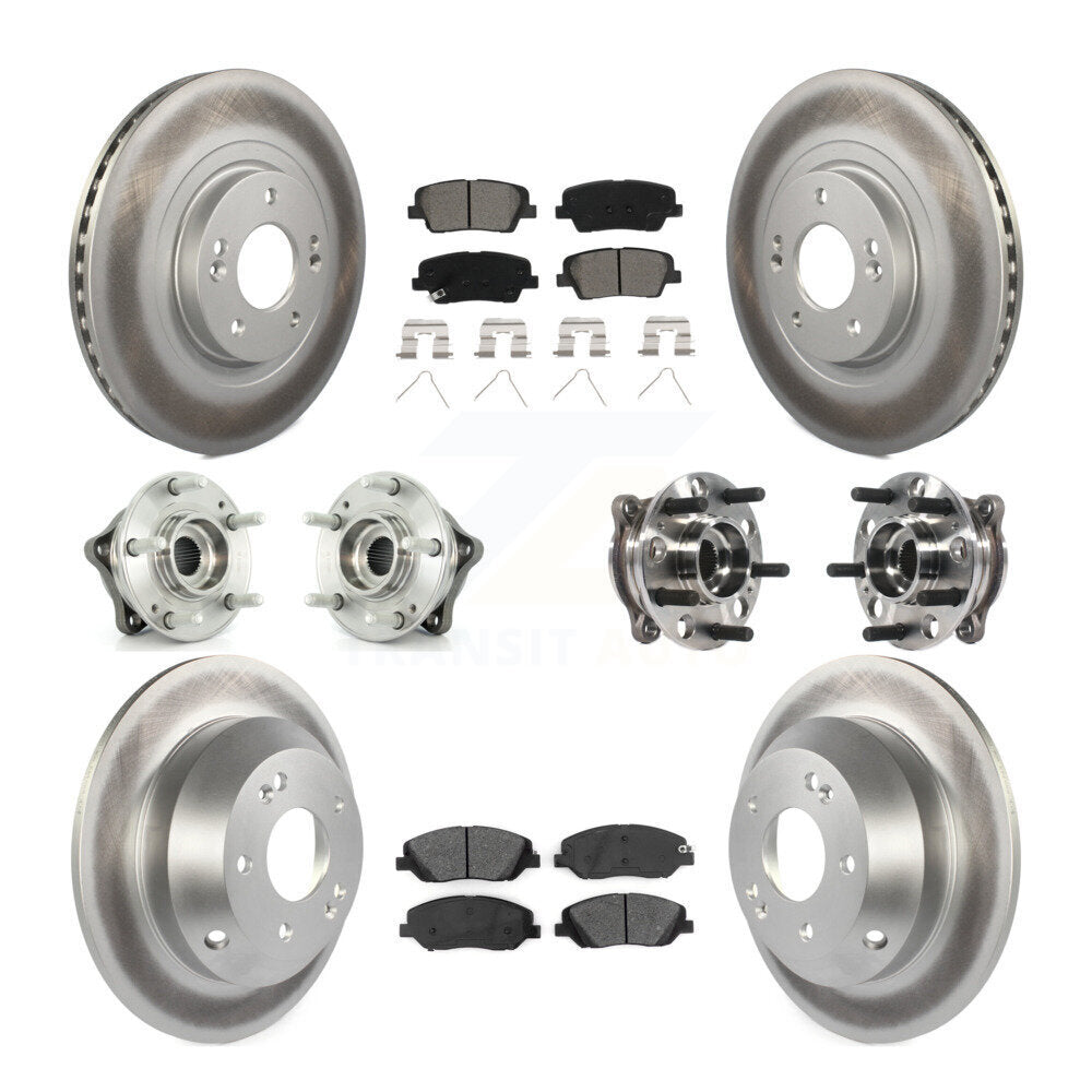 Front Rear Hub Bearing Coated Disc Brake Rotor Pad Kit (10Pc) For Hyundai Santa Fe XL AWD KBB-116101