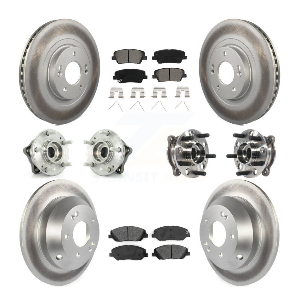 Front Rear Hub Bearing Coated Disc Brake Rotor Pad Kit (10Pc) For Hyundai Santa Fe XL AWD KBB-116101