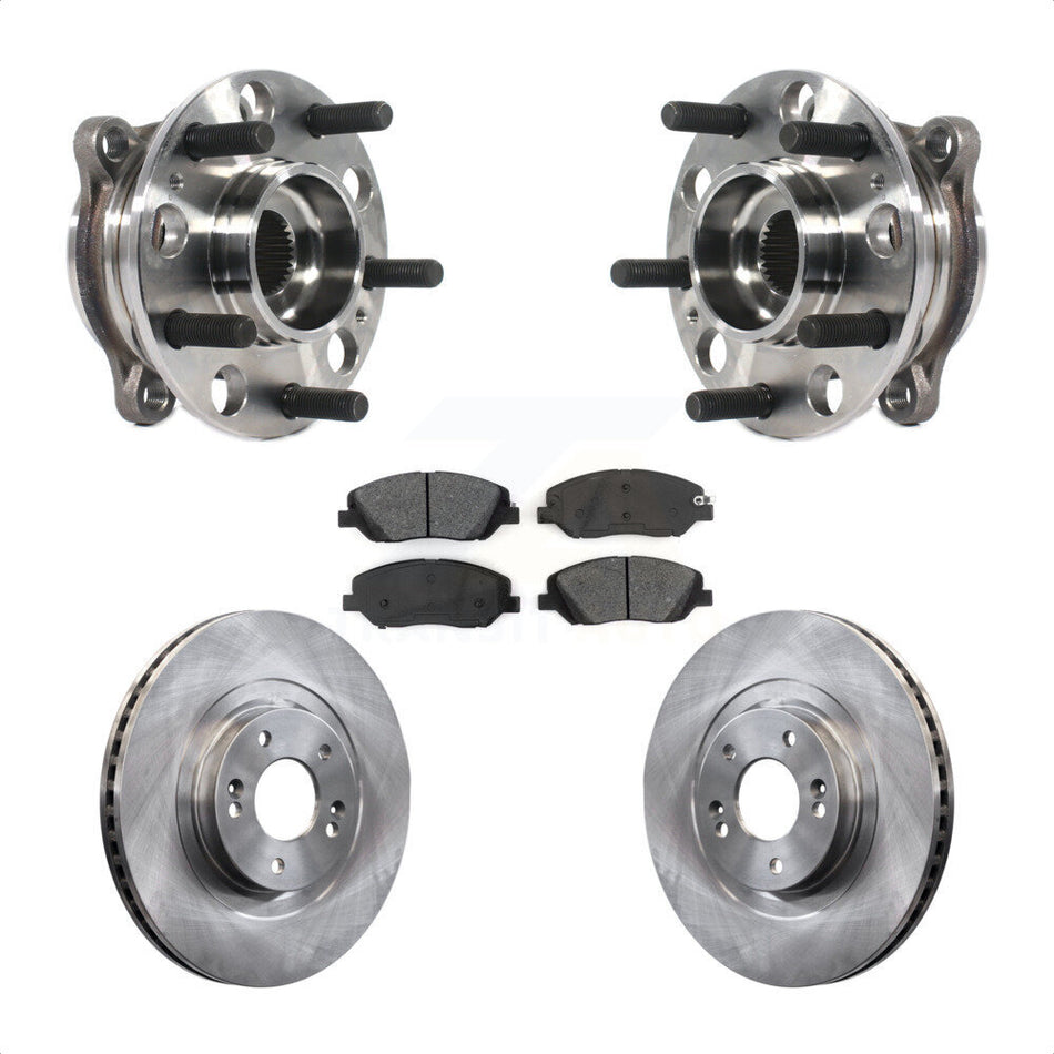 Front Hub Bearing Assembly With Disc Brake Rotors And Semi-Metallic Pads Kit For Hyundai Santa Fe XL KBB-116162