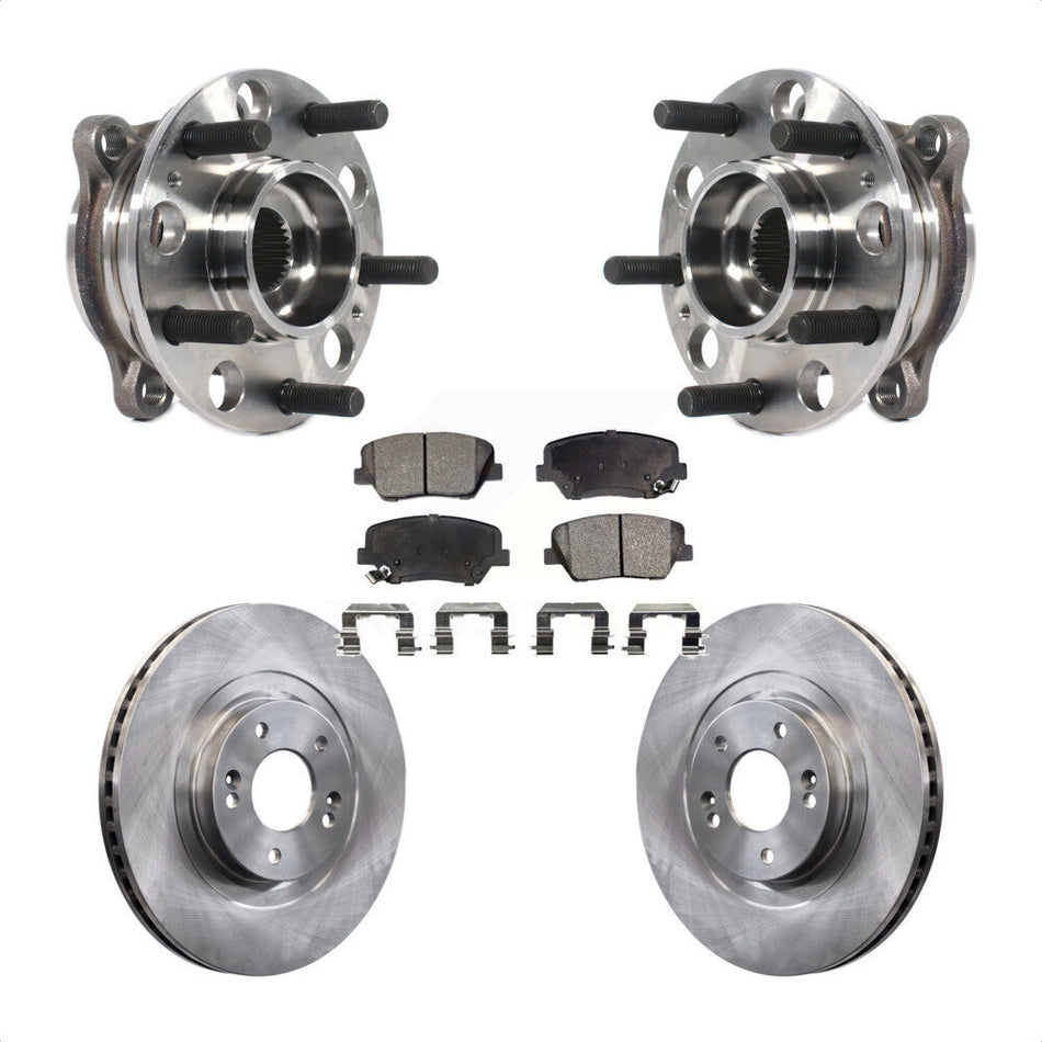 Front Hub Bearing Assembly With Disc Brake Rotors And Ceramic Pads Kit For 2015-2016 Hyundai Santa Fe Sport 2.4L 2.0L KBB-116169