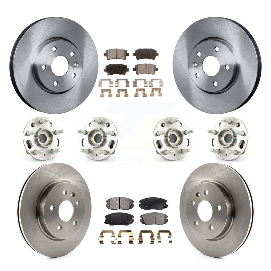 Front Rear Hub Bearings Assembly Disc Brake Rotors And Ceramic Pads Kit (10Pc) For Chevrolet Malibu Impala Buick LaCrosse KBB-116228
