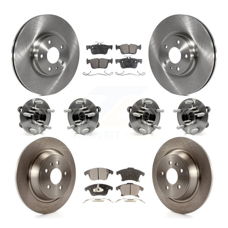 Front Rear Hub Bearing Brake Rotor And Pad Kit (10Pc) For Lincoln MKZ AWD with GAS engine KBB-116256