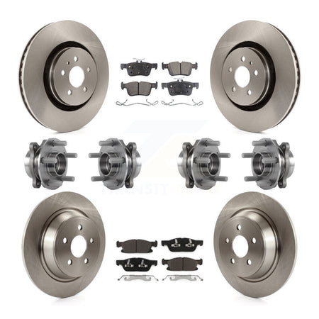 Front Rear Hub Bearing Brake Rotor Pads Kit (10Pc) For Ford Edge Lincoln Nautilus MKX AWD KBB-116288