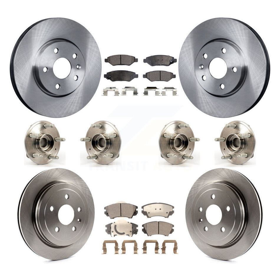 Front Rear Hub Bearings Assembly Disc Brake Rotors And Ceramic Pads Kit (10Pc) For Chevrolet Camaro KBB-116293