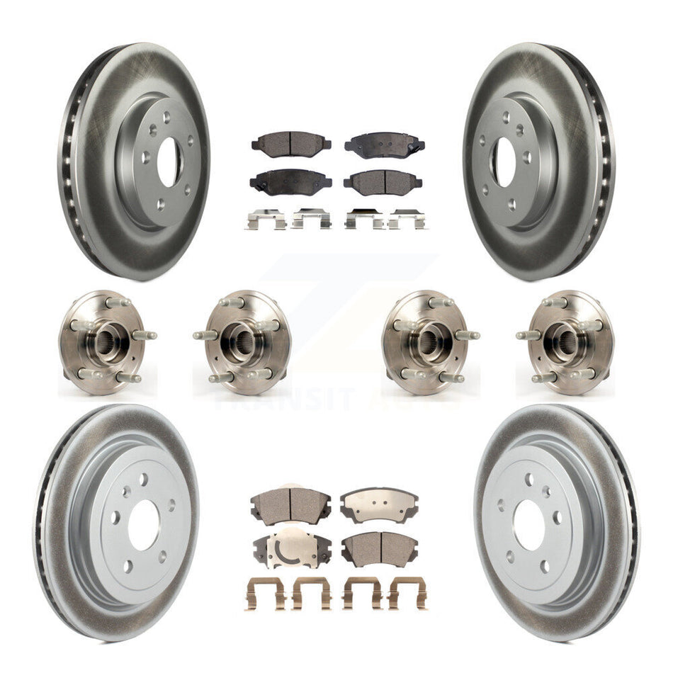 Front Rear Hub Bearings Assembly Coated Disc Brake Rotors And Semi-Metallic Pads Kit (10Pc) For Chevrolet Camaro KBB-116390