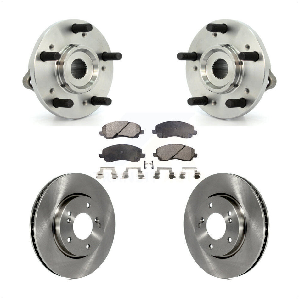 Front Hub Bearing Assembly With Disc Brake Rotors And Semi-Metallic Pads Kit For 2010-2012 Mitsubishi Galant KBB-116427
