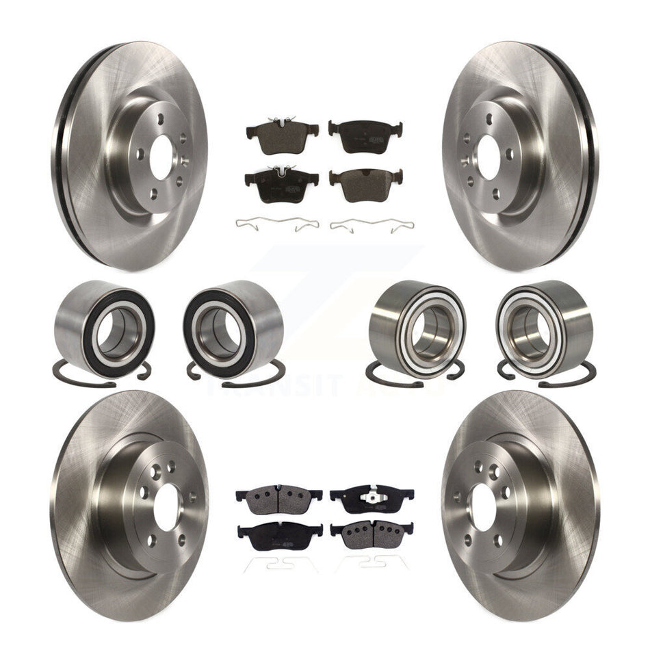 Front Rear Wheel Bearings Disc Brake Rotors And Semi-Metallic Pads Kit (10Pc) For 2016-2018 Land Rover Range Evoque With 325mm Diameter Rotor KBB-116467