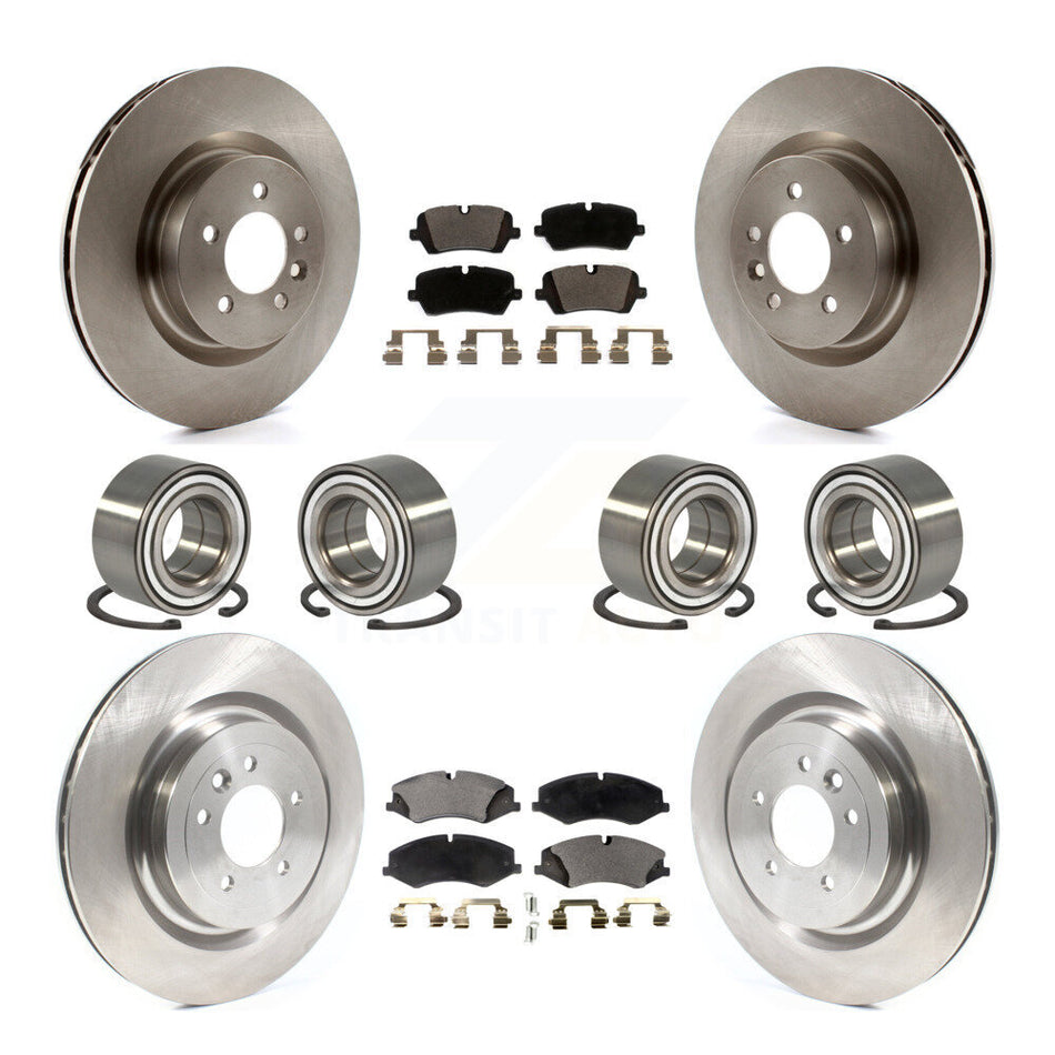 Front Rear Wheel Bearings Disc Brake Rotors And Ceramic Pads Kit (10Pc) For 2017 Land Rover Range Sport HSE SE with GAS engine KBB-116477