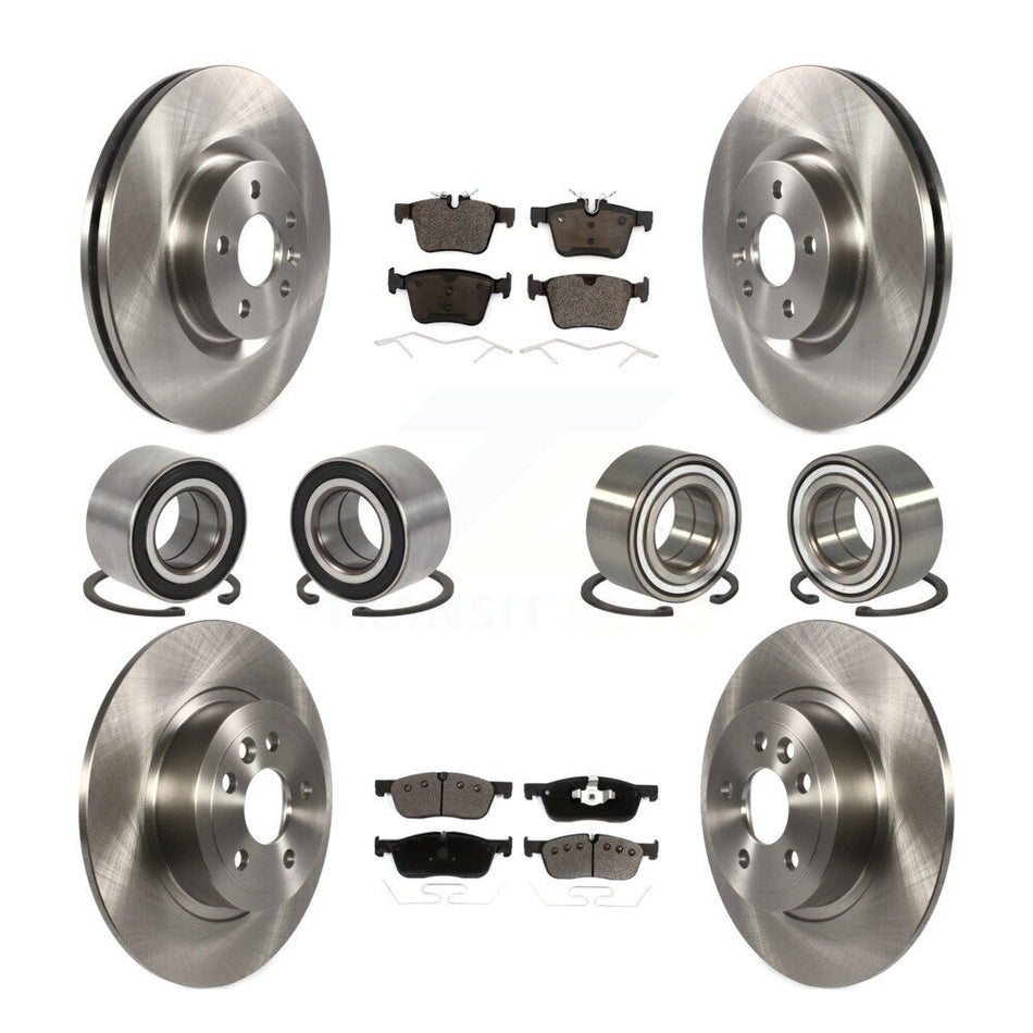 Front Rear Wheel Bearings Disc Brake Rotors And Ceramic Pads Kit (10Pc) For 2016-2018 Land Rover Range Evoque With 325mm Diameter Rotor KBB-116479