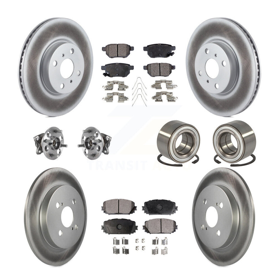 Front Rear Wheel Hub Bearings Assembly Coated Disc Brake Rotors And Semi-Metallic Pads Kit (10Pc) For 2015-2018 Toyota Yaris rear brakes KBB-116499