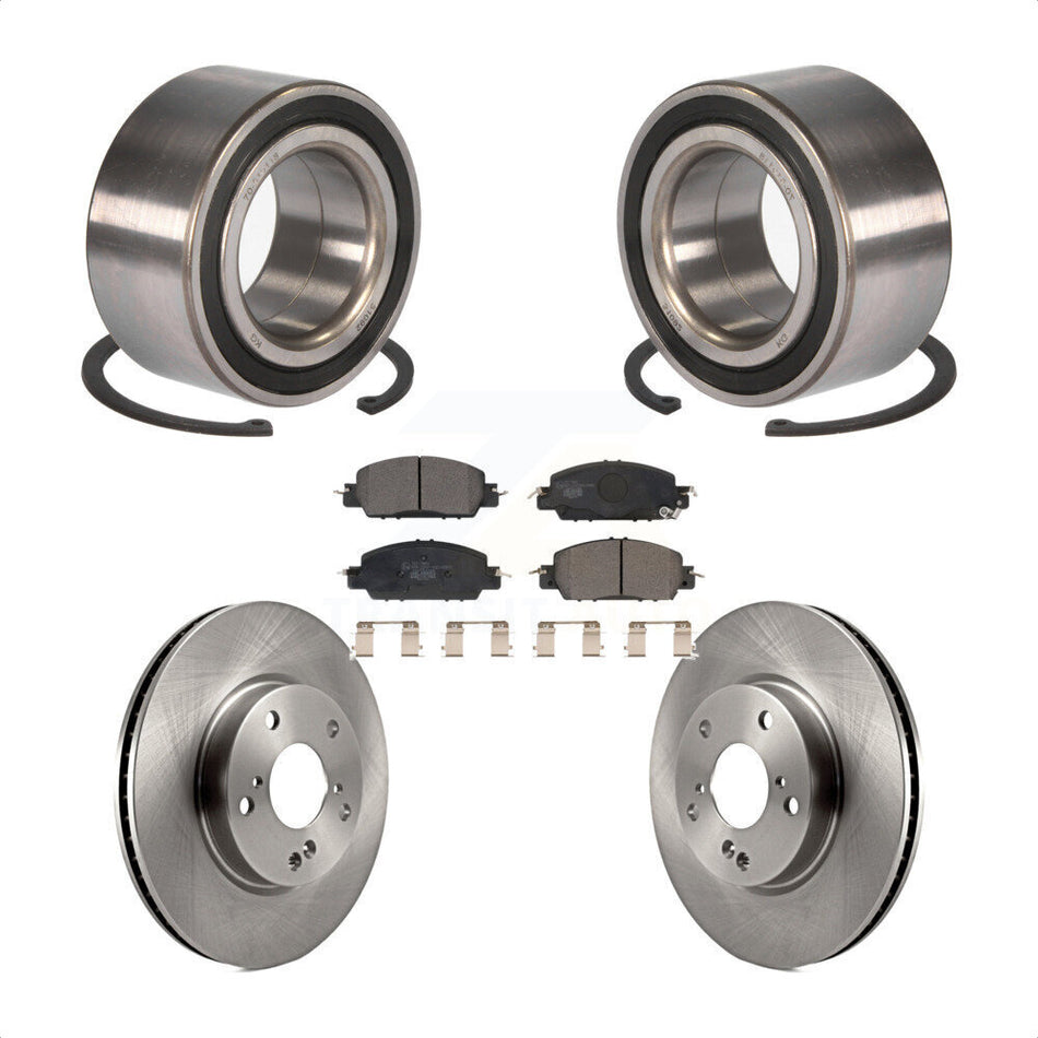 Front Wheel Bearing With Disc Brake Rotors And Ceramic Pads Kit For 2017 Honda Accord LX-S KBB-116528