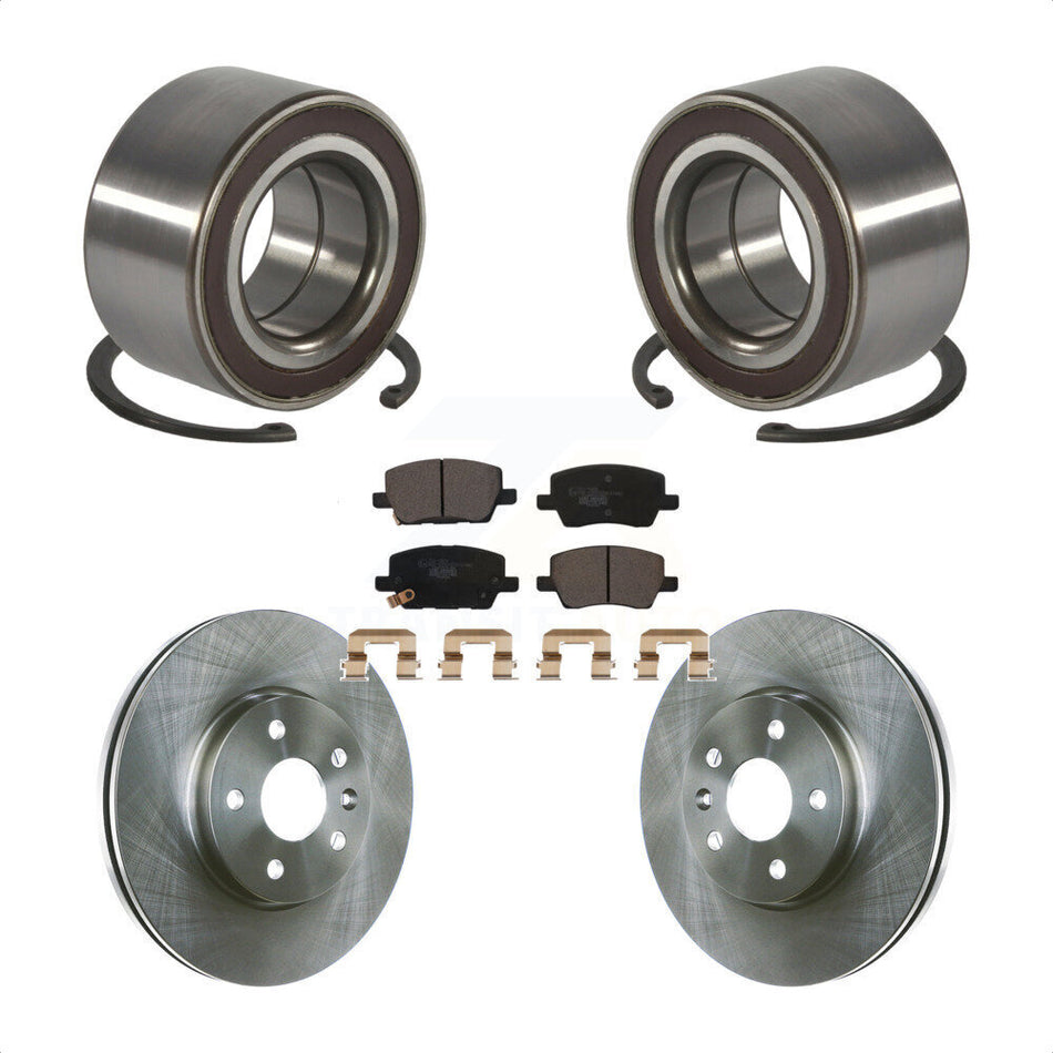 Front Wheel Bearing Disc Brake Rotors And Ceramic Pads Kit For 2018-2020 Chevrolet Sonic KBB-116530