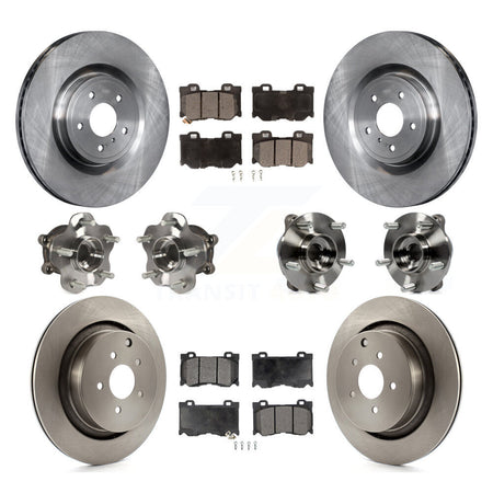 Front Rear Hub Bearings Assembly Disc Brake Rotors And Pads Kit (10Pc) For INFINITI FX50 KBB-116540