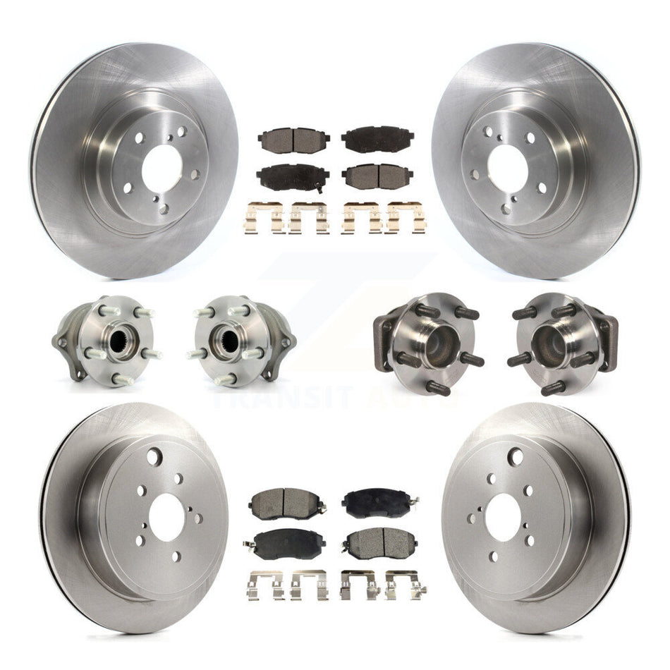 Front Rear Hub Bearings Assembly Disc Brake Rotors And Semi-Metallic Pads Kit (10Pc) For Toyota 86 KBB-116551