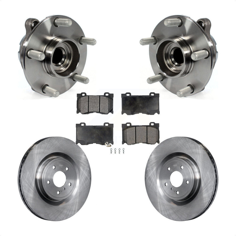 Front Hub Bearing Assembly With Disc Brake Rotors And Semi-Metallic Pads Kit For INFINITI G37 Q50 Nissan 370Z Q60 M37 Q70 Q70L QX70 M56 Z KBB-116687