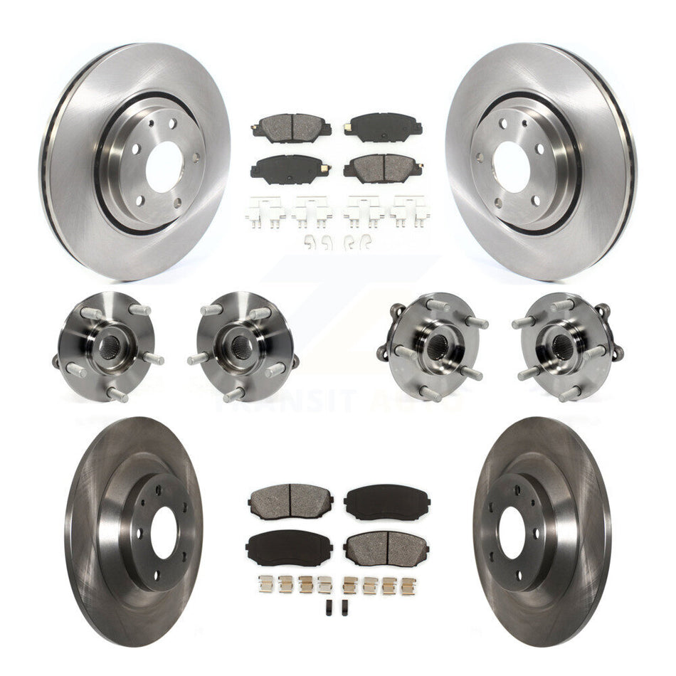Front Rear Hub Bearings Assembly Disc Brake Rotors And Semi-Metallic Pads Kit (10Pc) For Mazda CX-5 KBB-116772
