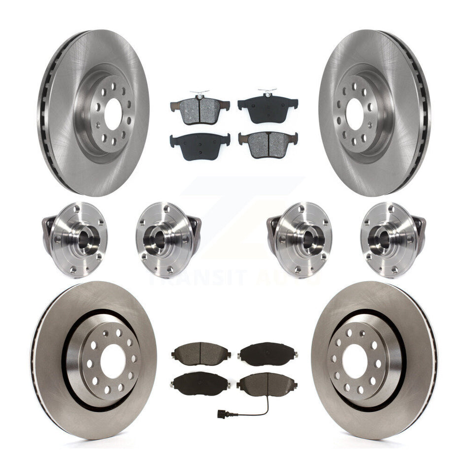 Front Rear Hub Bearing Disc Brake Rotor And Pads Kit (10Pc) For Audi Q3 Volkswagen Arteon KBB-116773