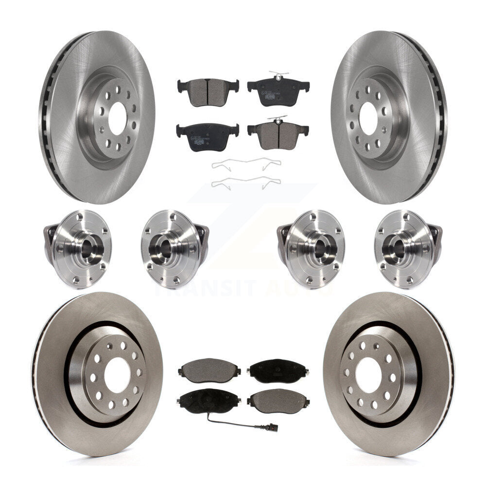 Front Rear Hub Bearing Disc Brake Rotor And Pads Kit (10Pc) For Audi Q3 Volkswagen Arteon KBB-116779