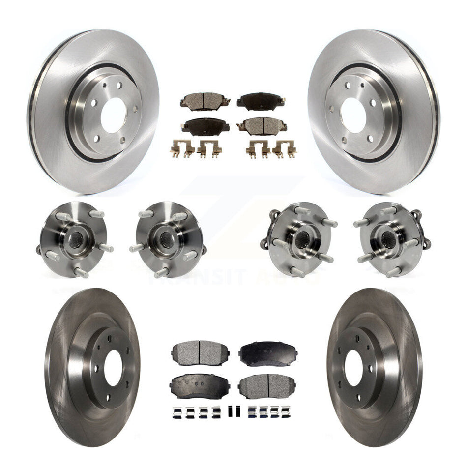 Front Rear Hub Bearings Assembly Disc Brake Rotors And Ceramic Pads Kit (10Pc) For Mazda CX-5 KBB-116783
