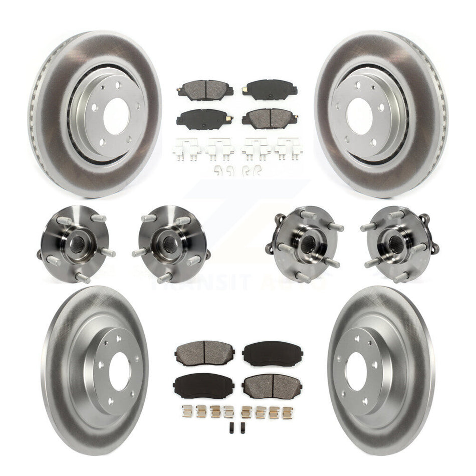 Front Rear Hub Bearings Assembly Coated Disc Brake Rotors And Semi-Metallic Pads Kit (10Pc) For Mazda CX-5 KBB-116822