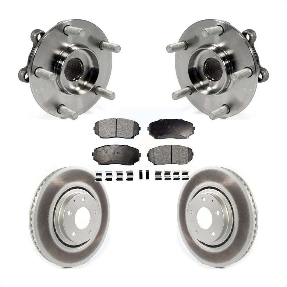 Front Hub Bearing Assembly With Coated Disc Brake Rotors And Ceramic Pads Kit For 2019-2022 Mazda CX-5 Turbocharged KBB-116841