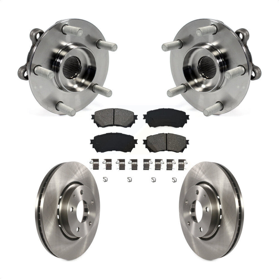Front Hub Bearing Assembly With Disc Brake Rotors And Semi-Metallic Pads Kit For 2019 Mazda 6 Naturally Aspirated KBB-116851