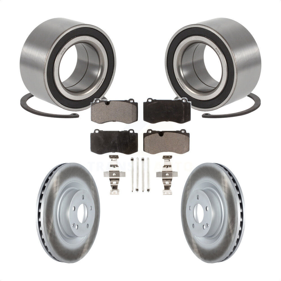Front Wheel Bearing With Coated Disc Brake Rotors And Semi-Metallic Pads Kit For 2009 Mercedes-Benz S450 KBB-116861