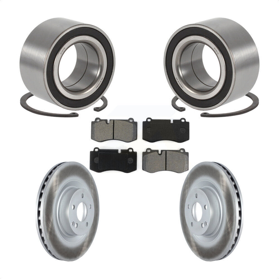 Front Wheel Bearing With Coated Disc Brake Rotors And Semi-Metallic Pads Kit For 2009 Mercedes-Benz S450 KBB-116866