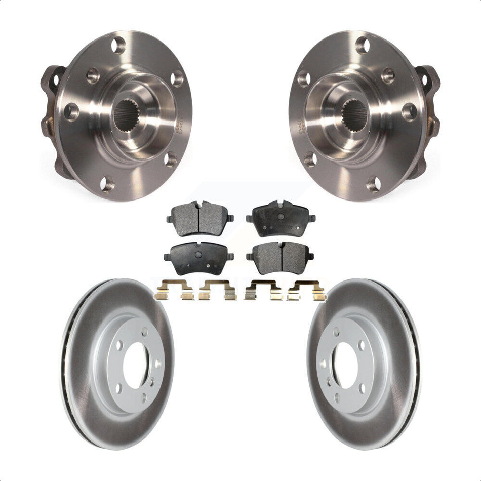 Front Hub Bearing Assembly With Coated Disc Brake Rotors And Semi-Metallic Pads Kit For Mini Cooper Countryman Paceman KBB-116891