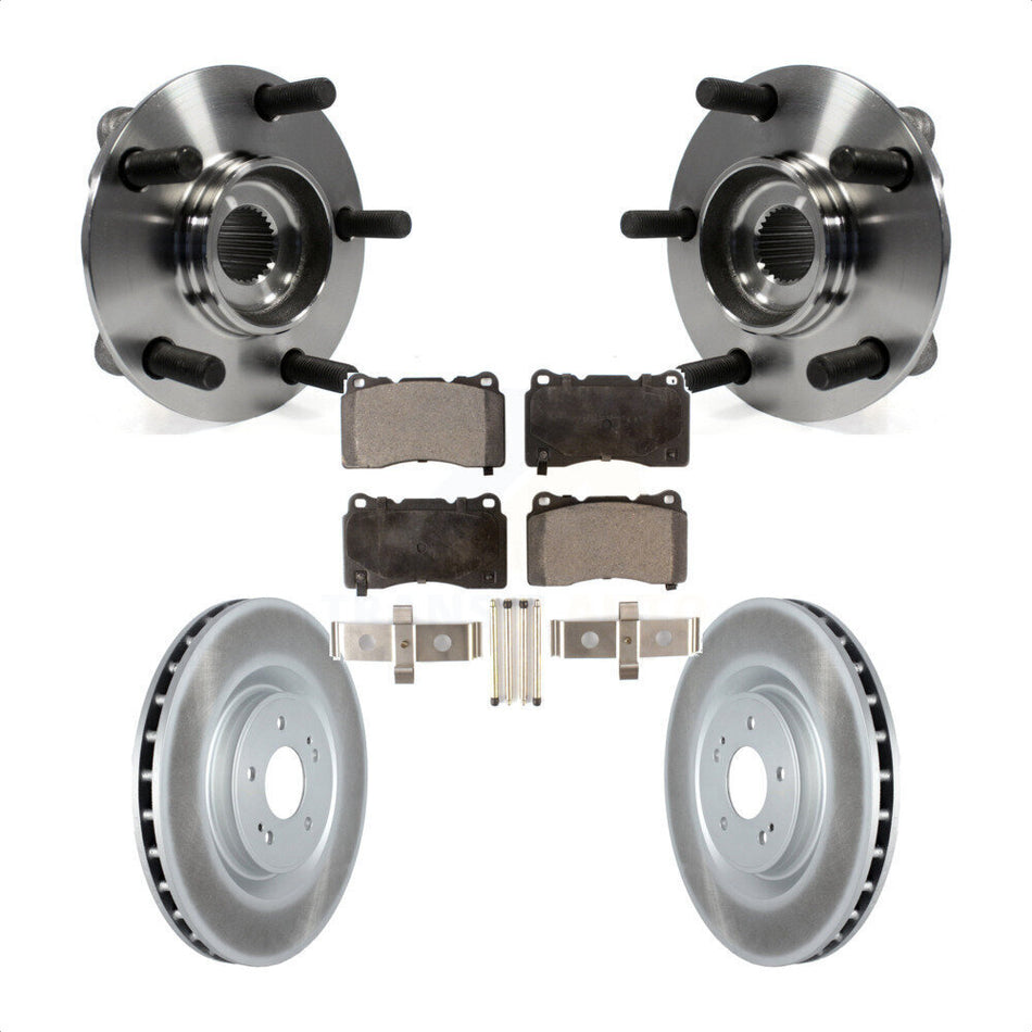 Front Hub Bearing Assembly With Coated Disc Brake Rotors And Semi-Metallic Pads Kit For Mitsubishi Lancer KBB-116897